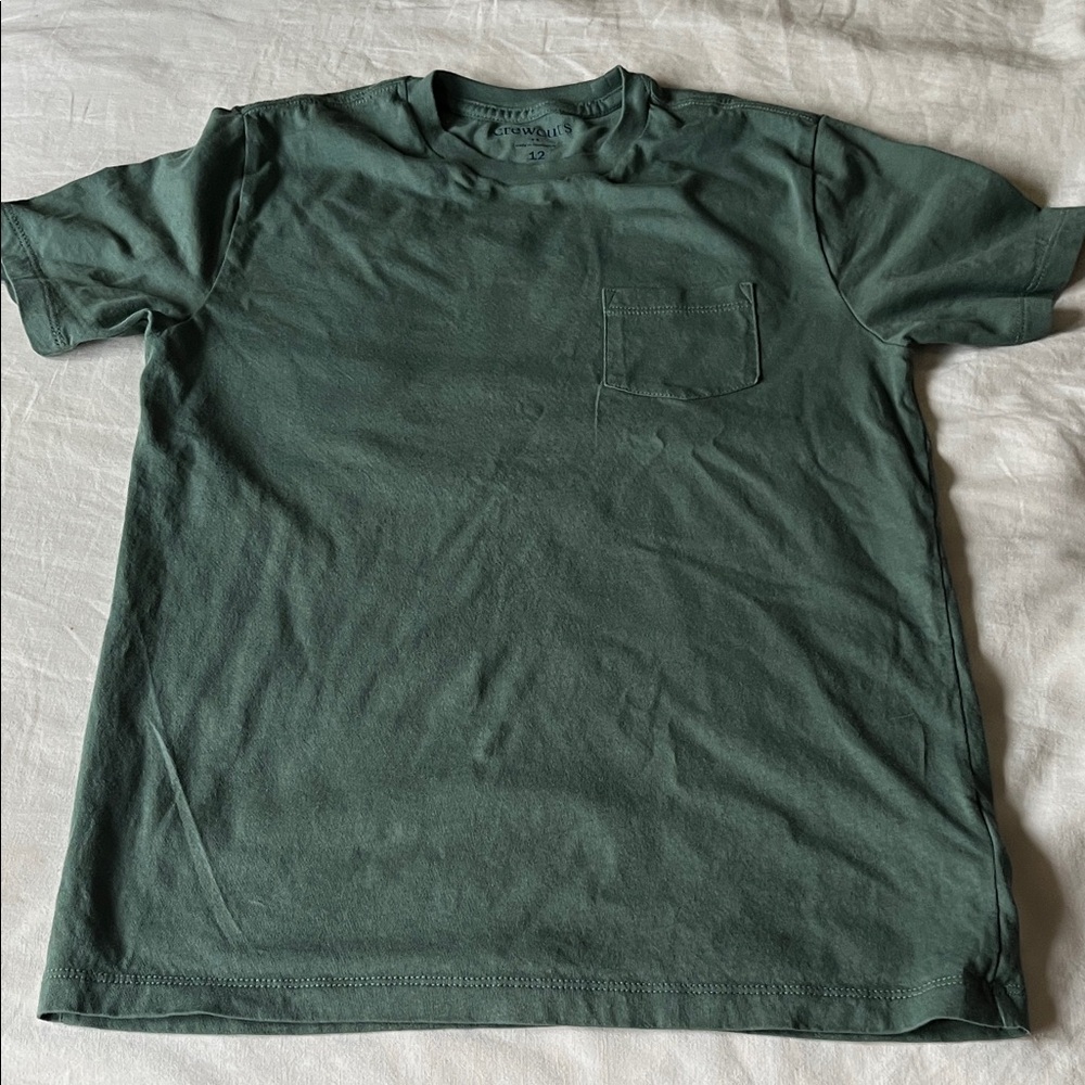 Like New crewCuts olive Green Chest Picket T-Shirt Size 12